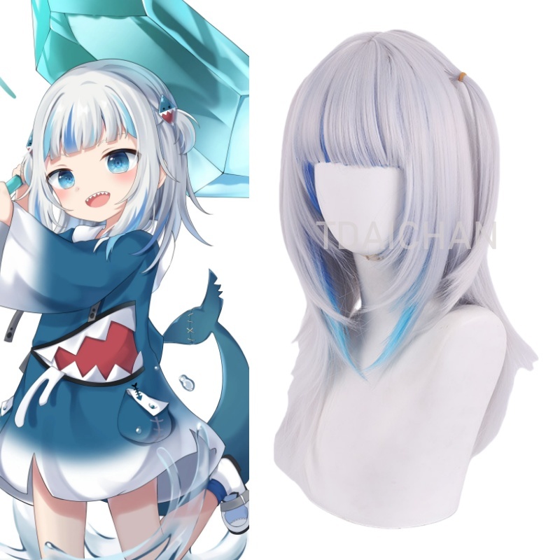 Gaming Accessories Korea - Peruka do cosplayu Gawr Gura 2025,