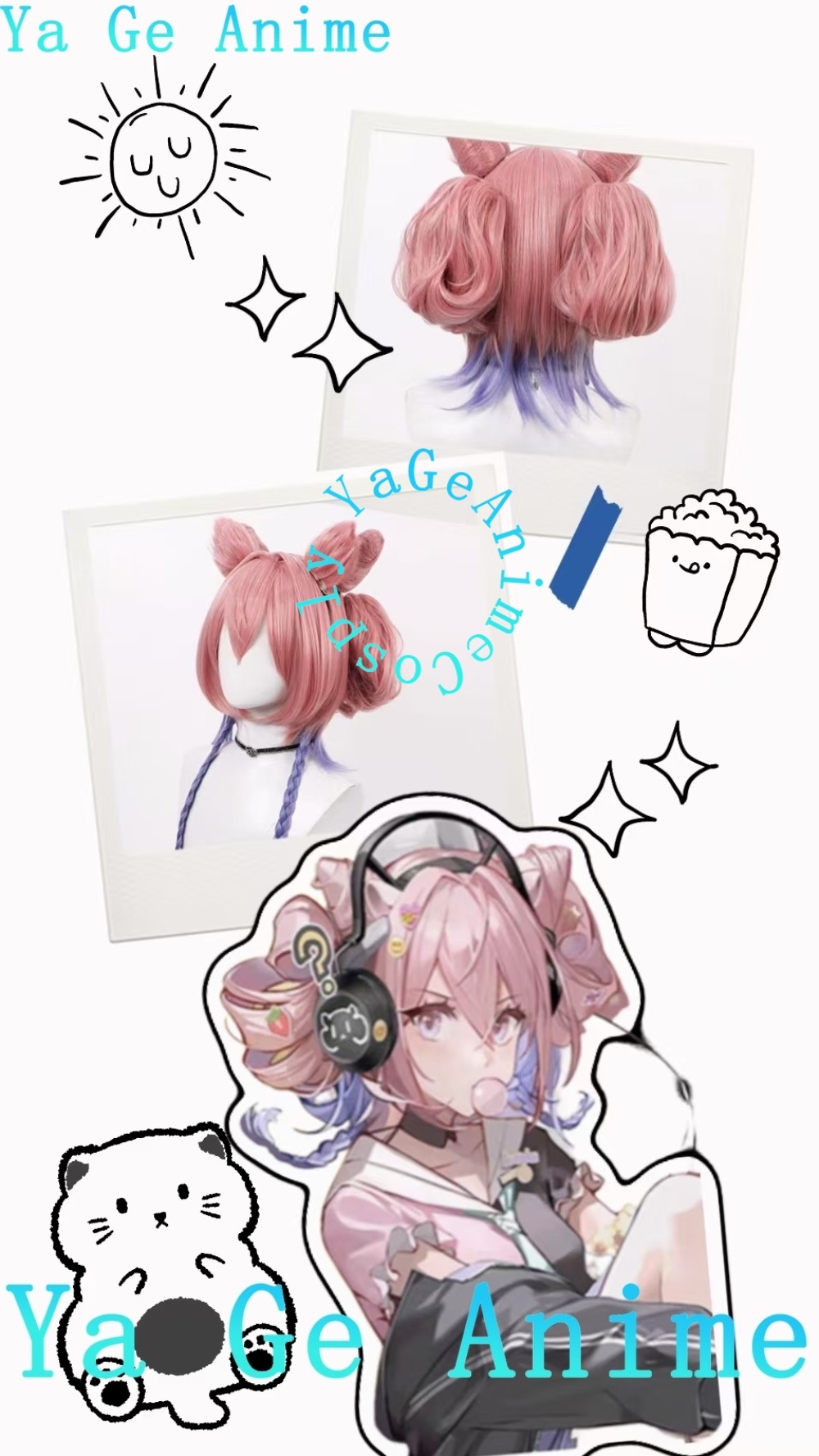 Gaming Accessories Korea - Peruka do cosplayu Eureka z Arknights,